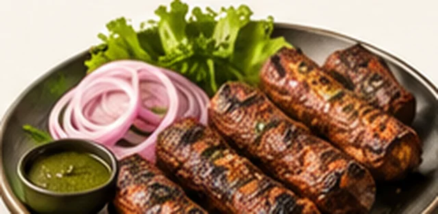 Skewers of beef seekh kabab