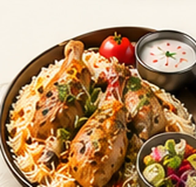 Bowl of bukhari chicken with rice