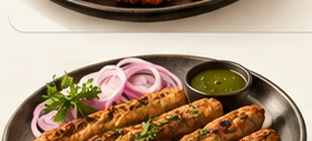 Skewers of chicken seekh kabab