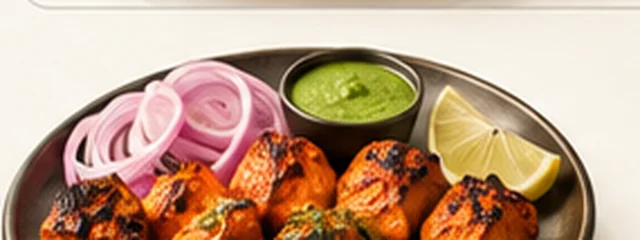 Plate of chicken tikka boti