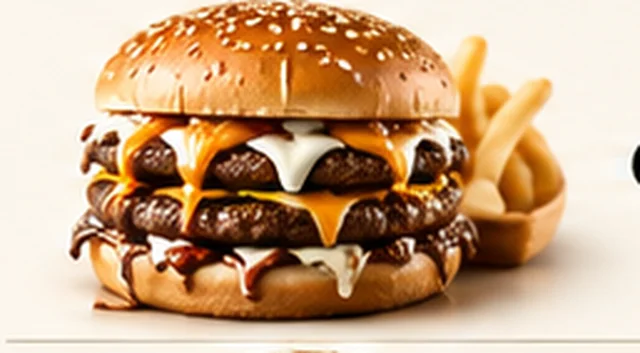 Combo burger with fries on the side