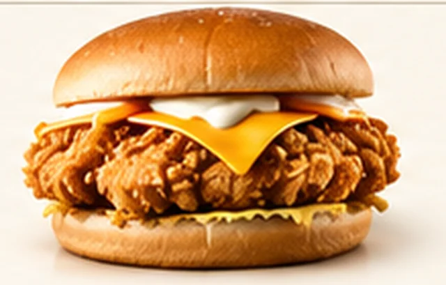Crunchy burger with cheese