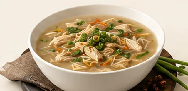 Bowl of KKR special soup with vegetables