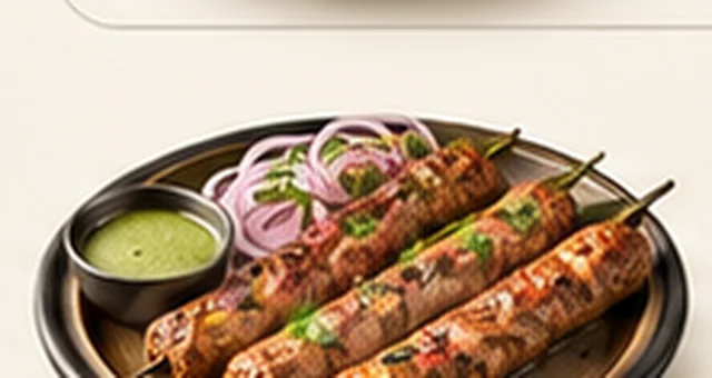 Skewers of lamb seekh tikka