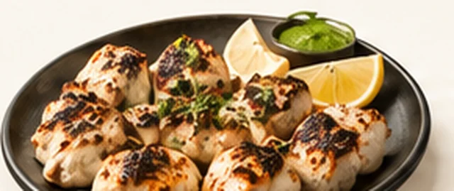 Skewers of malai boti chicken