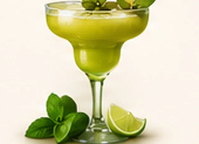 Mint margarita with fresh mint and lime
