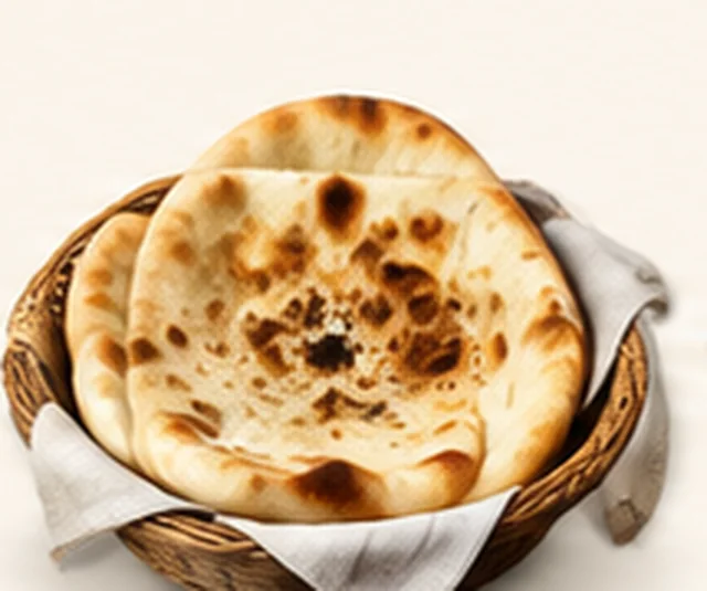 Basket of plain naan bread