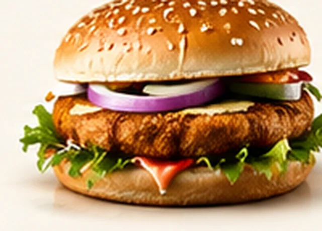 Shami burger with onions and lettuce