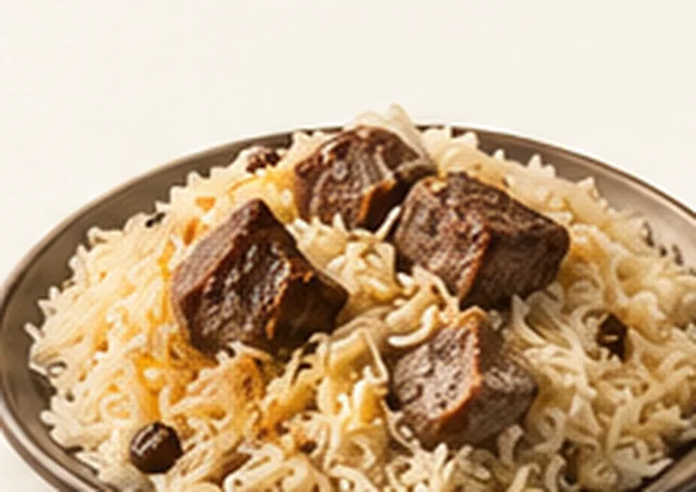 Plate of uzbeki saada polao