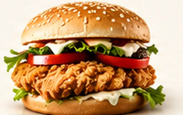 Zinger burger with crispy fried chicken
